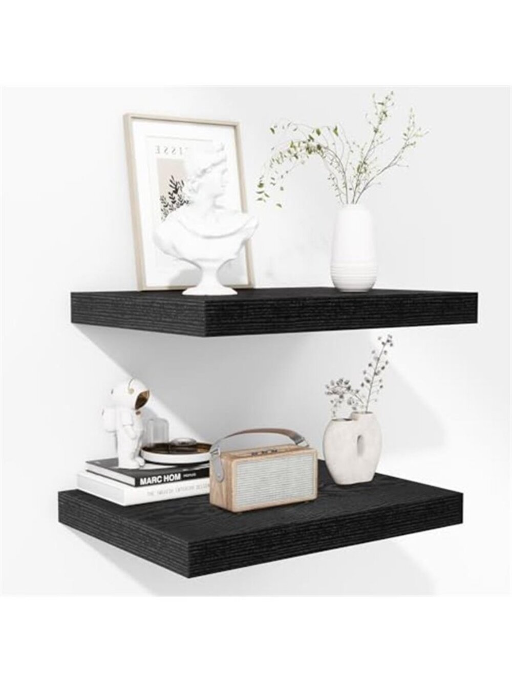 New Fun Memories Floating Shelves 2 Pack 12 Inch Deep Rustic Wooden Wall Shelves